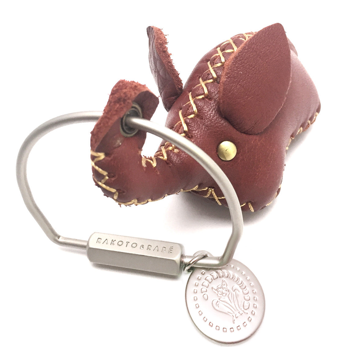 Lederschlüsselring mit Elefant – D-Ring | Rakoto & Rabé
