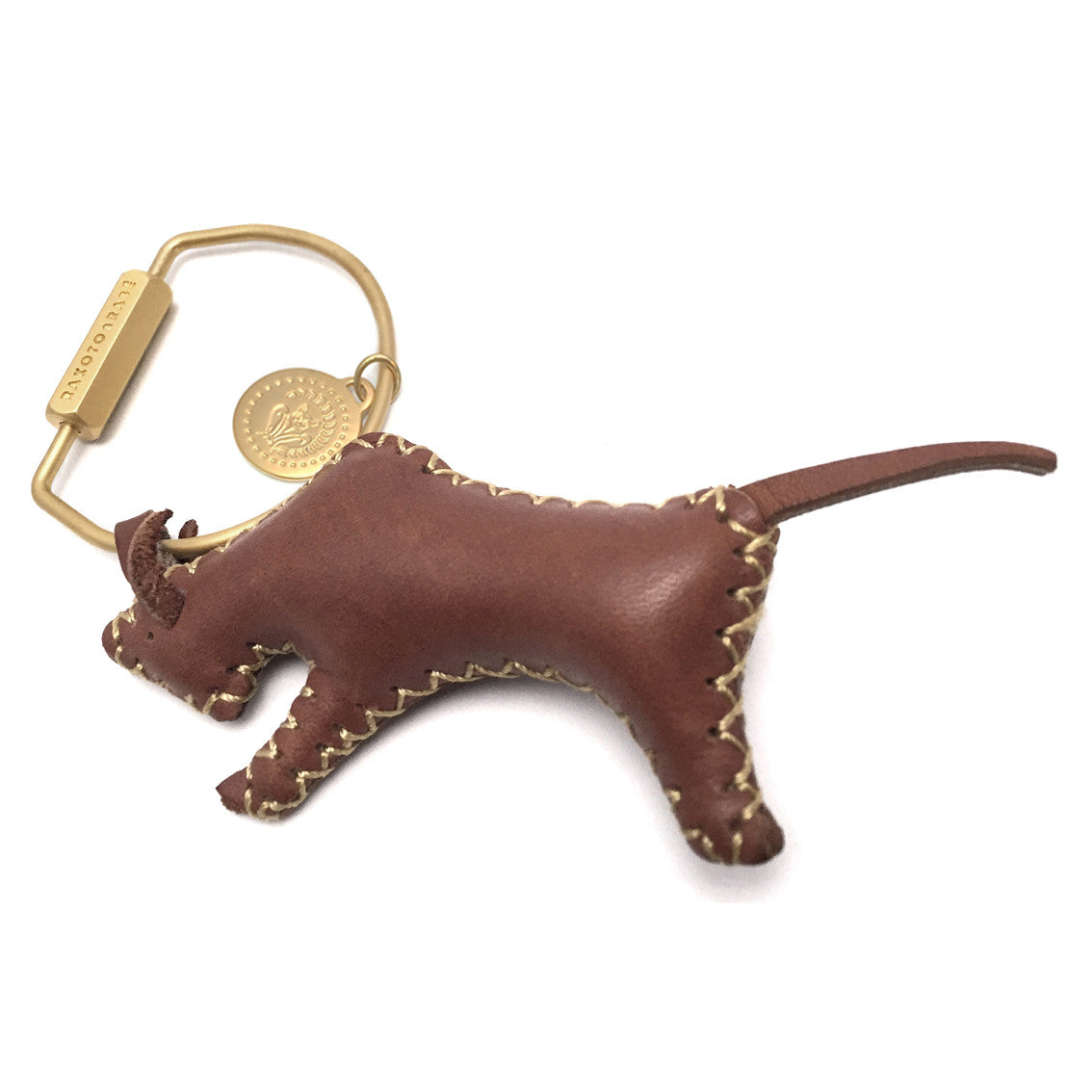 Lederschlüsselring mit Stier – D-Ring | Rakoto & Rabé