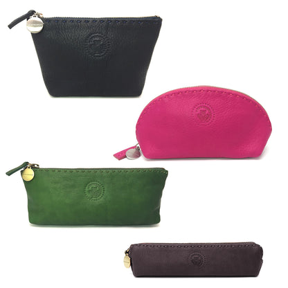 Kleine, bunte Ledertasche  mit Reißverschluss